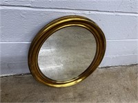 Modern Oval Gilt Framed Mirror