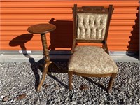 Vintage Chair & Oak Stand