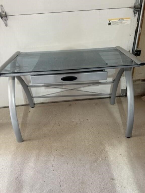 Glass top desk