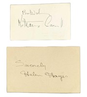 Helen Hayes & Katharine Cornell Autographed Cards