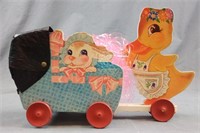 Vintage Easter Pull Toy Duck Wagon