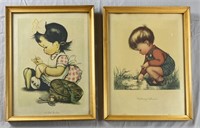 Herbert Dubler 2 Framed Children's Prints