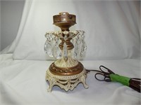 Mid Century Regency Style Lamp Base Crystal Prisms