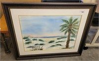 SIGNED BEACH SCENE WATER COLOR