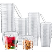 60 Pack Square Clear Plastic Deli Containers