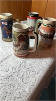 4 Budweiser Beer Steins