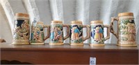 4 Small Japanese steins, 2 Large Japanese steins.