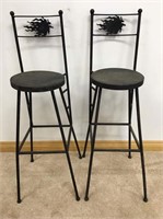 WOW HANDCRAFTED HEAVY WROUGHT IRON BAR STOOLS