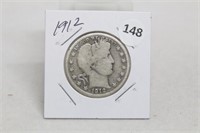 1912P Barber Half Dollar