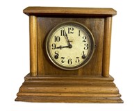 19thC Antique Victorian Oak Mantel Clock