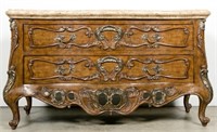 Maitland Smith Louis XV Beige Stone Top Commode