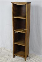 Vtg Tall Narrow Wood Bookcase Curio