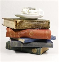 Imperial Porcelain Tea Cup w Old Hard Cover Books