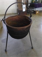 Copper Kettle with Handle on Stand