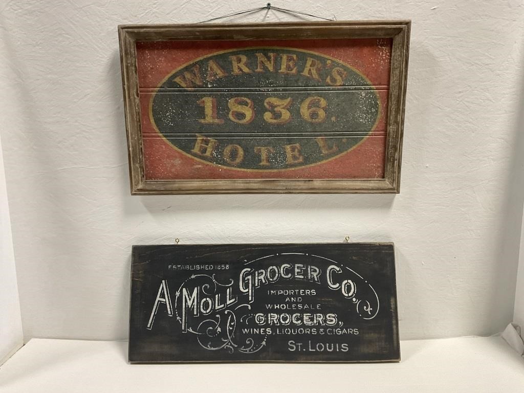 Warner’s 1836 Hotel Sign
