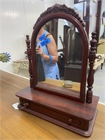 Counter top wooden mirror