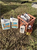 4 GALLONS OF ROTELLA T OIL, BOTTLE OF DIESEL