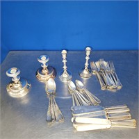 Candlestick Holders and Silverware