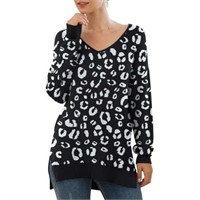 S  Sz S JWD Women's V-Neck Long Sleeve Casual Swea