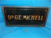 EARLY REVERSE PAINTED DOCTORS SIGN W/CAST FRAME