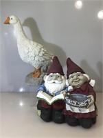 Garden gnomes & goose, goose stands over 17