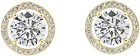 Cate & Chloe Ariel 18k White Gold CZ Studs