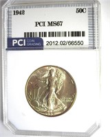 1942 Walking Liberty MS67 LISTS $675