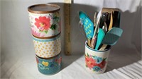 Pioneer Woman Stackable Canister Set, Utensils in