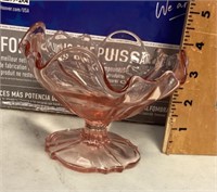 Small pink Depression compote
