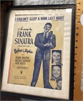 Early Frank Sinatra framed sheet music