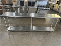 New Floor Display Stainless Table 96” x 18” x 35”