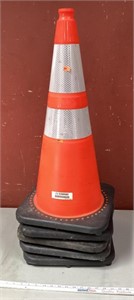 Five 28 inch Hazardous Street Cones