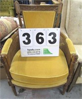 Yellow Wicker Arm Chair