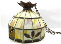Stained Glass Swag Lamp Missing 3 Panels