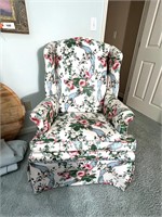 Custom upholstered Wing Chair ~ Beautfil floral