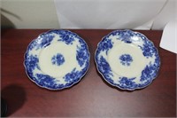 A Pair of Flow Blue Plates