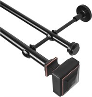 ADJUSTABLE DOUBLE CURTAIN ROD FROM 48-84"