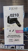 2 FM TRANSMITTERS & FAST CAR CHARGER