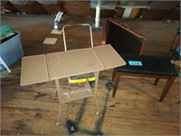Typing table, folding stool, folding table