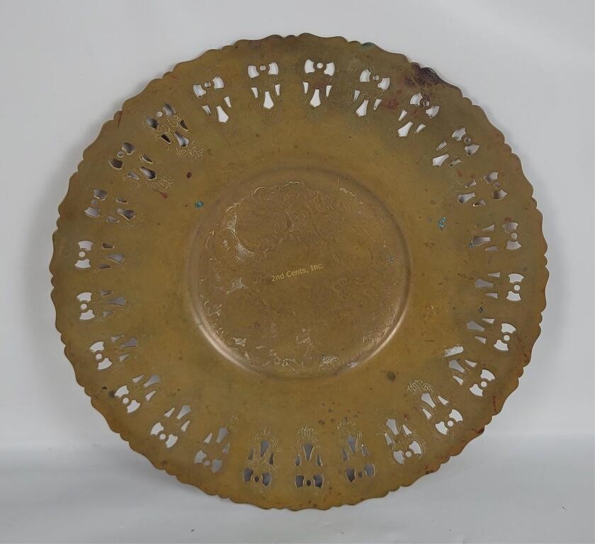 Vintage Ornate Brass Plate