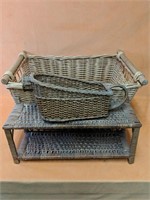 Beautiful wicker storage basket and shelf 10"-24"