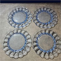 4 janice ice blue plates
