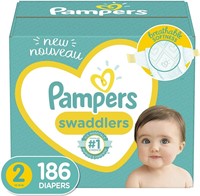 Baby Diapers Size 2, 186 Count - Pampers Swaddlers