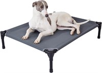 Elevated Outdoor Dog Bed - 32x25x7 inches Grey