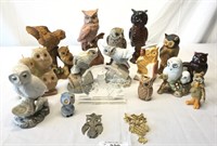 18 pcs. Vintage Owl Figurines