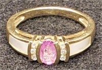 (KC) 10K Yellow Gold Pink Sapphire Ring (2.5