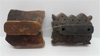 2 WOOD PRINTING BLOCKS