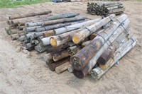 (3) Bundles Round Wood Post, 5Ft-10Ft