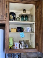 mugs glasses contents of cabinet