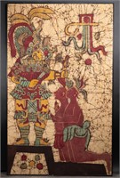 Batik "Mayan High Priest" Art Painting On Fabric